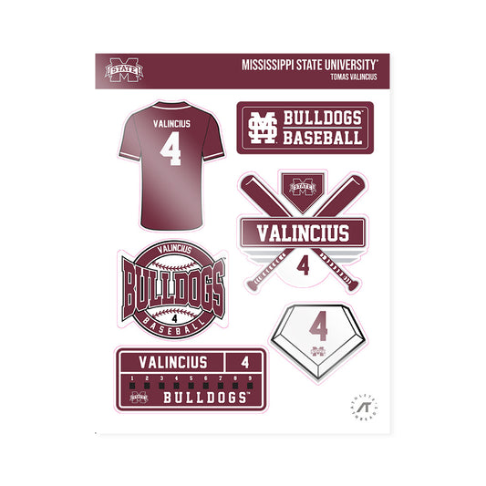 Mississippi State - NCAA Baseball : Tomas Valincius - Sticker Sheet-0