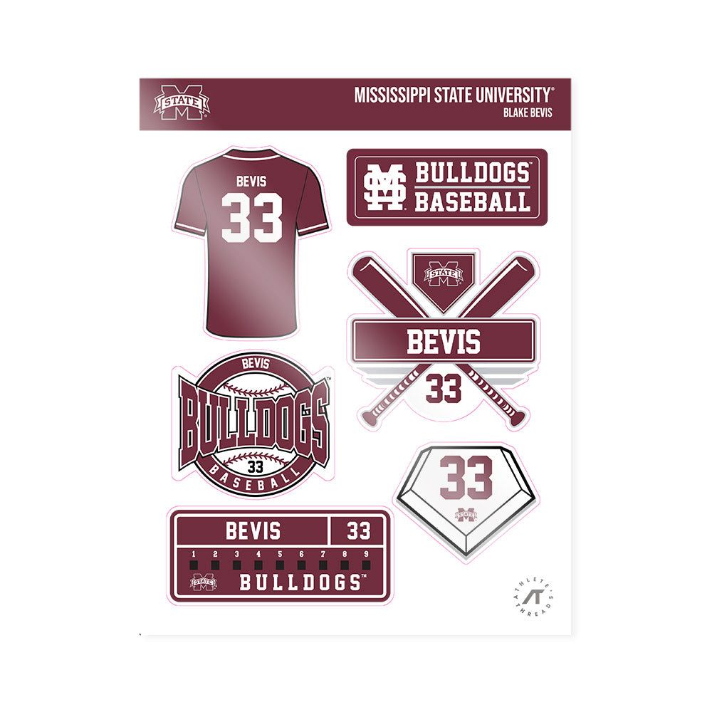 Mississippi State - NCAA Baseball : Blake Bevis - Sticker Sheet-0