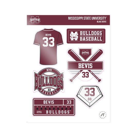 Mississippi State - NCAA Baseball : Blake Bevis - Sticker Sheet-0