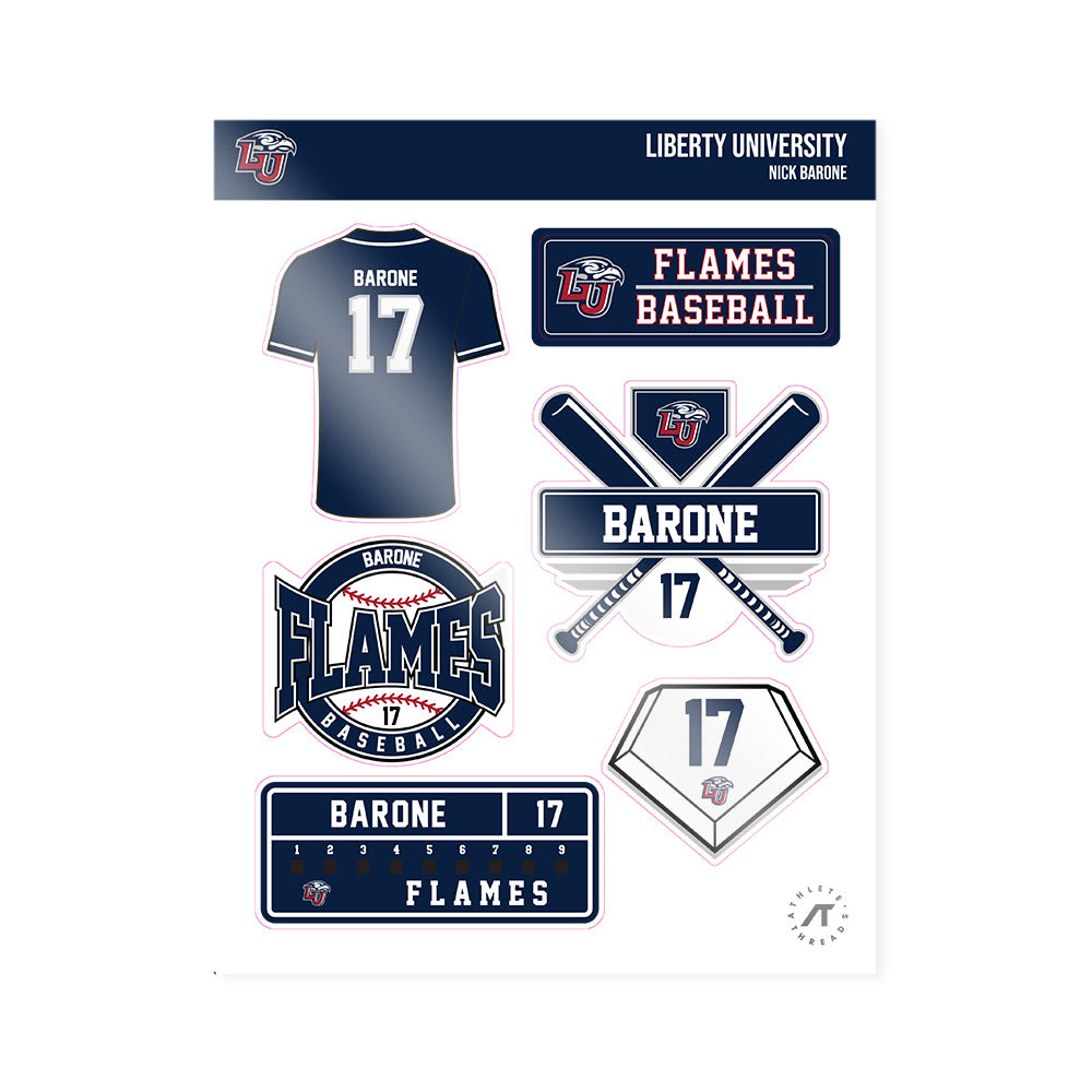 Liberty - NCAA Baseball : Nick Barone - Sticker Sheet-0