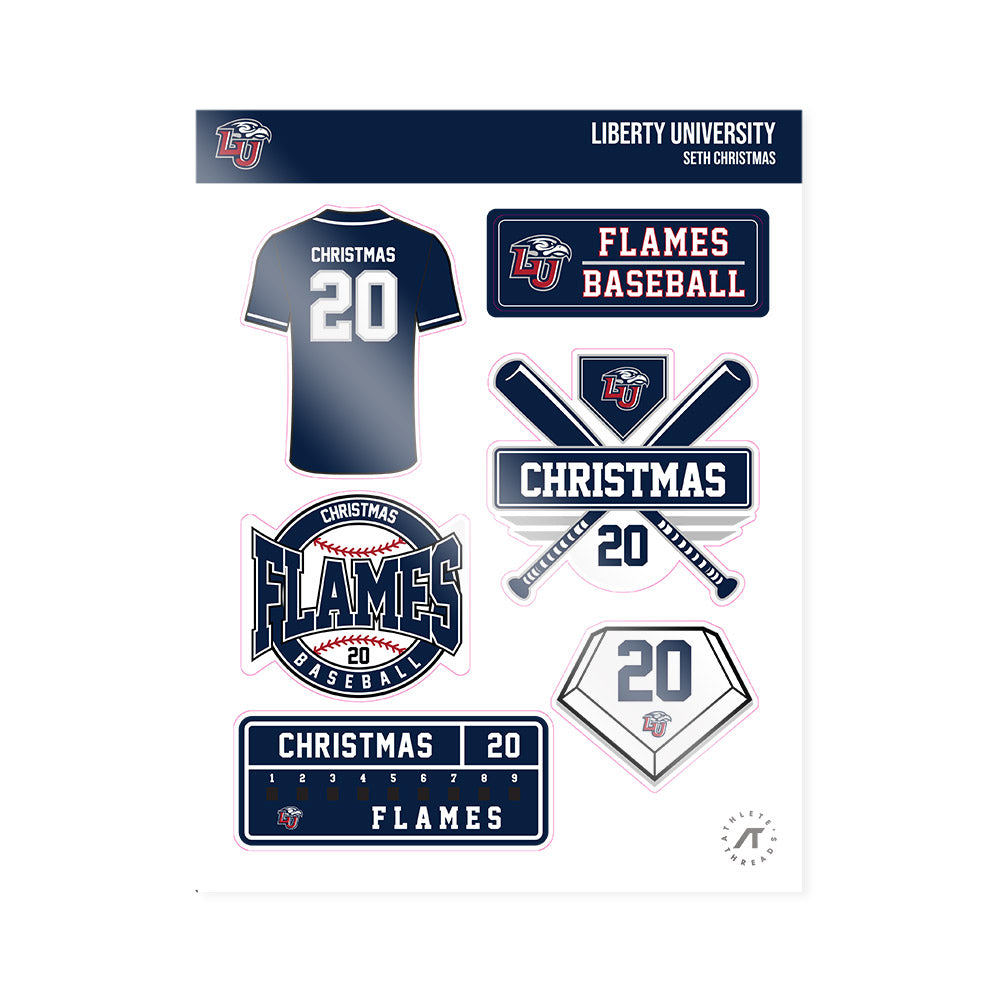 Liberty - NCAA Baseball : Seth Christmas - Sticker Sheet-0