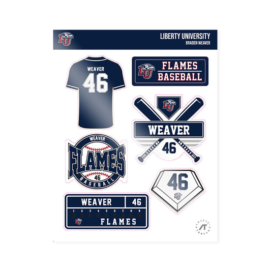 Liberty - NCAA Baseball : Braden Weaver - Sticker Sheet-0