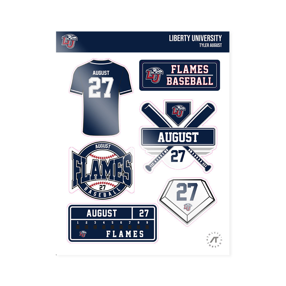 Liberty - NCAA Baseball : Tyler August - Sticker Sheet-0