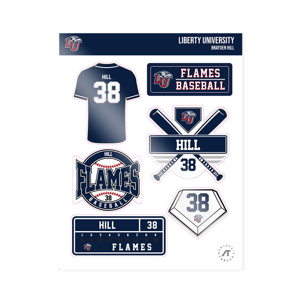 Liberty - NCAA Baseball : Brayden Hill - Sticker Sheet-0