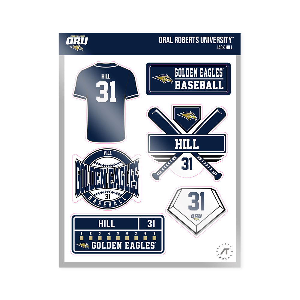 Oral Roberts - NCAA Baseball : Jack Hill - Sticker Sheet-0
