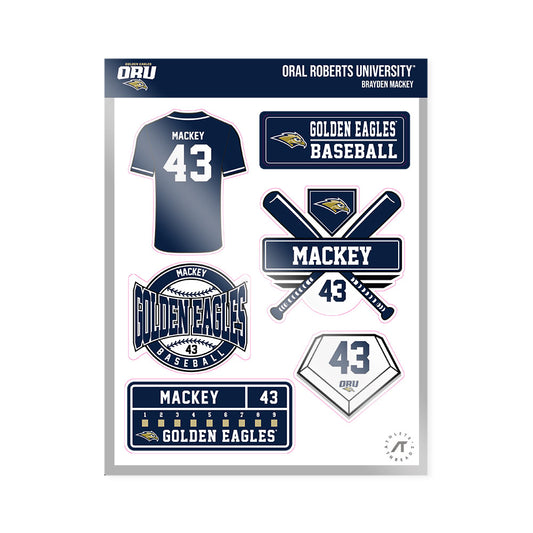 Oral Roberts - NCAA Baseball : Brayden Mackey - Sticker Sheet-0
