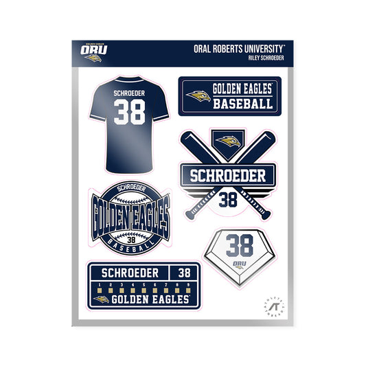 Oral Roberts - NCAA Baseball : Riley Schroeder - Sticker Sheet-0