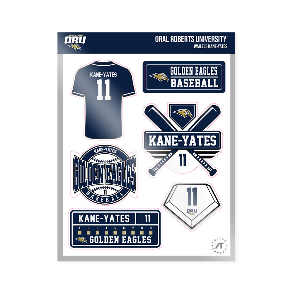 Oral Roberts - NCAA Baseball : Wailele Kane-Yates - Sticker Sheet-0