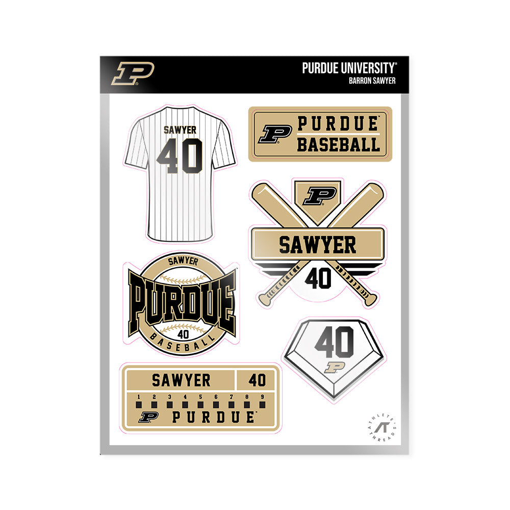 Purdue - NCAA Baseball : Barron Sawyer - Sticker Sheet-0