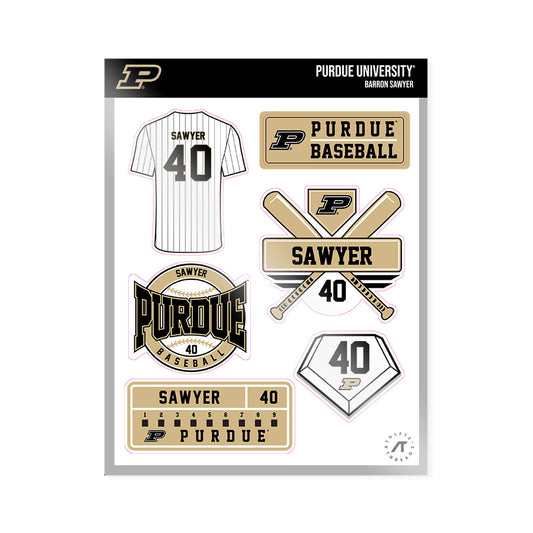 Purdue - NCAA Baseball : Barron Sawyer - Sticker Sheet-0