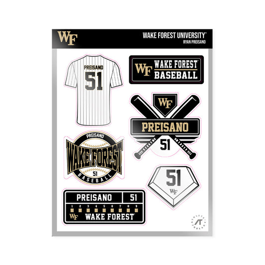 Wake Forest - NCAA Baseball : Ryan Preisano - Sticker Sheet-0