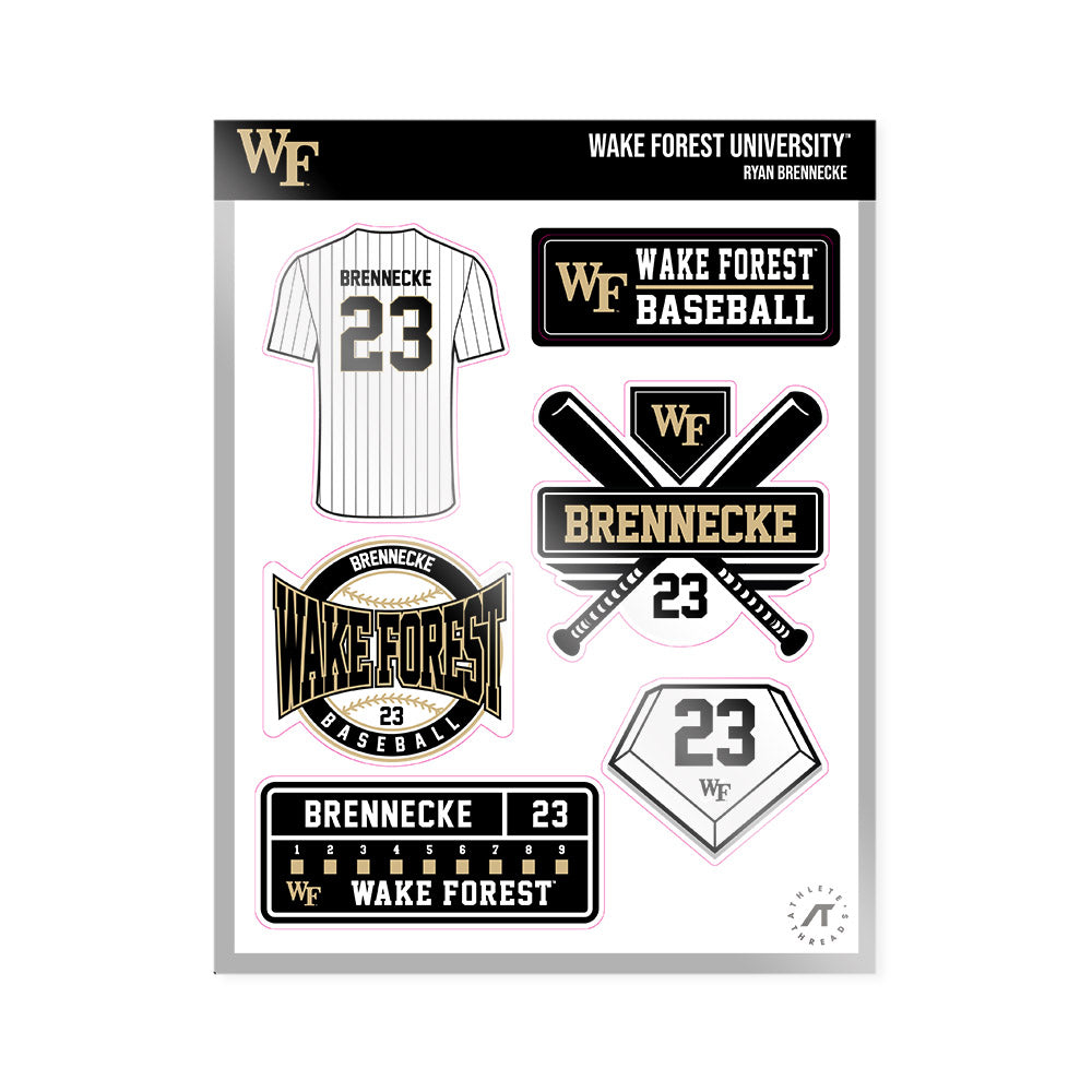 Wake Forest - NCAA Baseball : Ryan Brennecke - Sticker Sheet-0