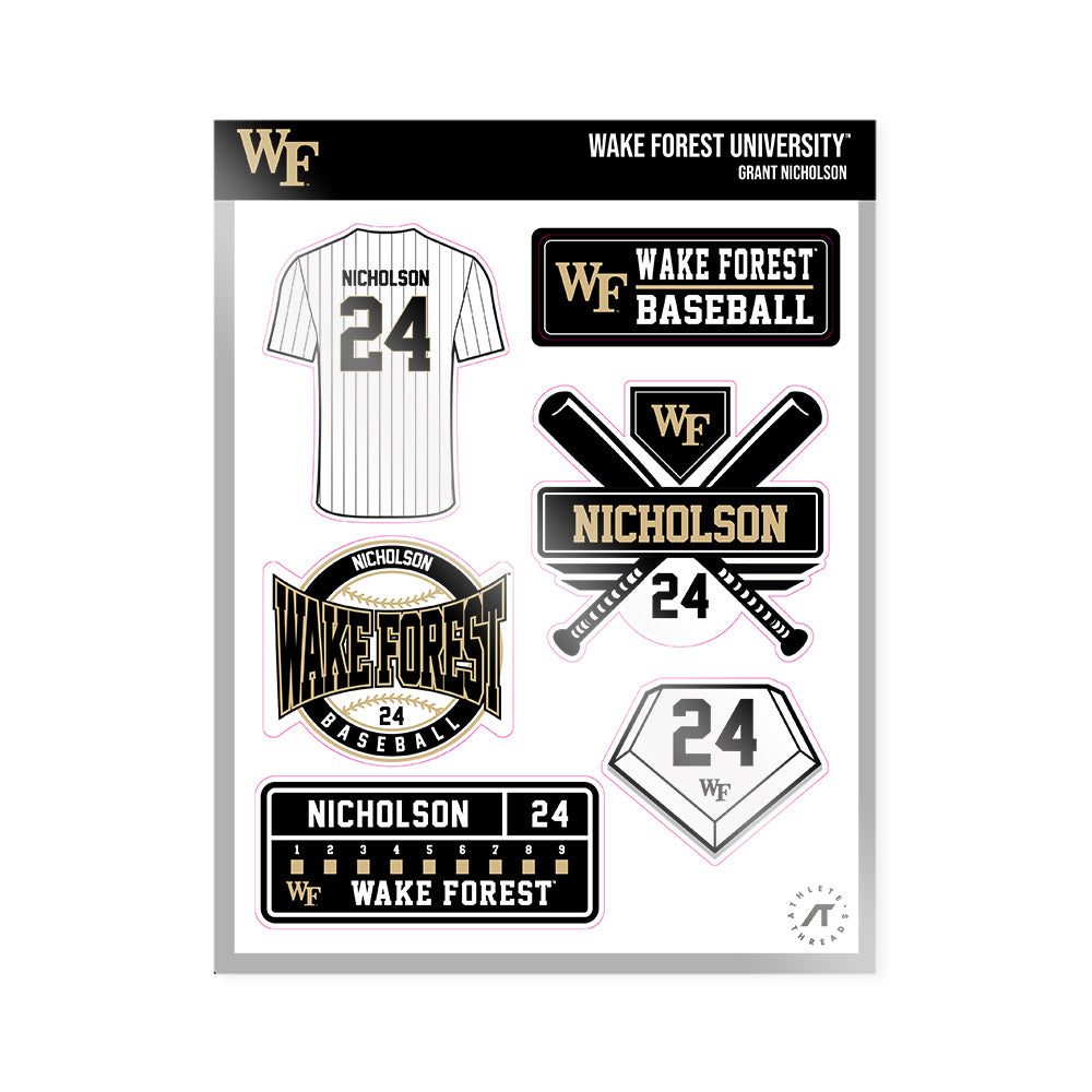 Wake Forest - NCAA Baseball : Grant Nicholson - Sticker Sheet-0