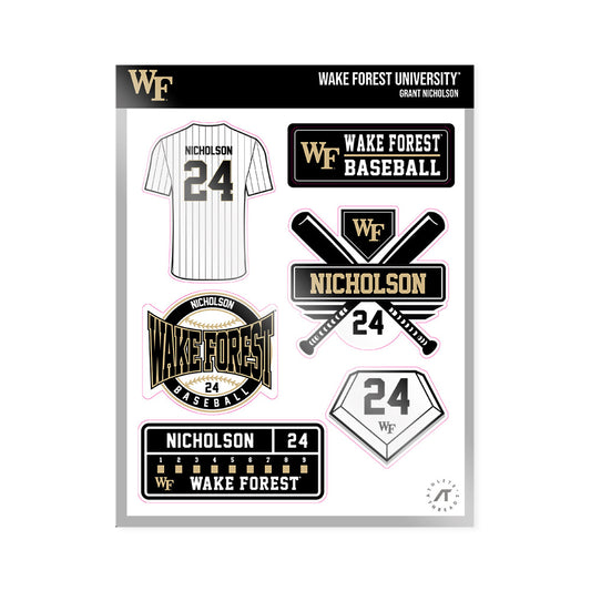 Wake Forest - NCAA Baseball : Grant Nicholson - Sticker Sheet-0