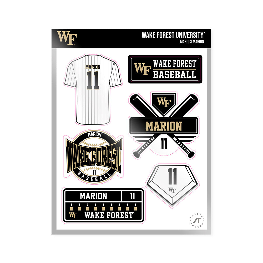 Wake Forest - NCAA Baseball : Marqus Marion - Sticker Sheet-0