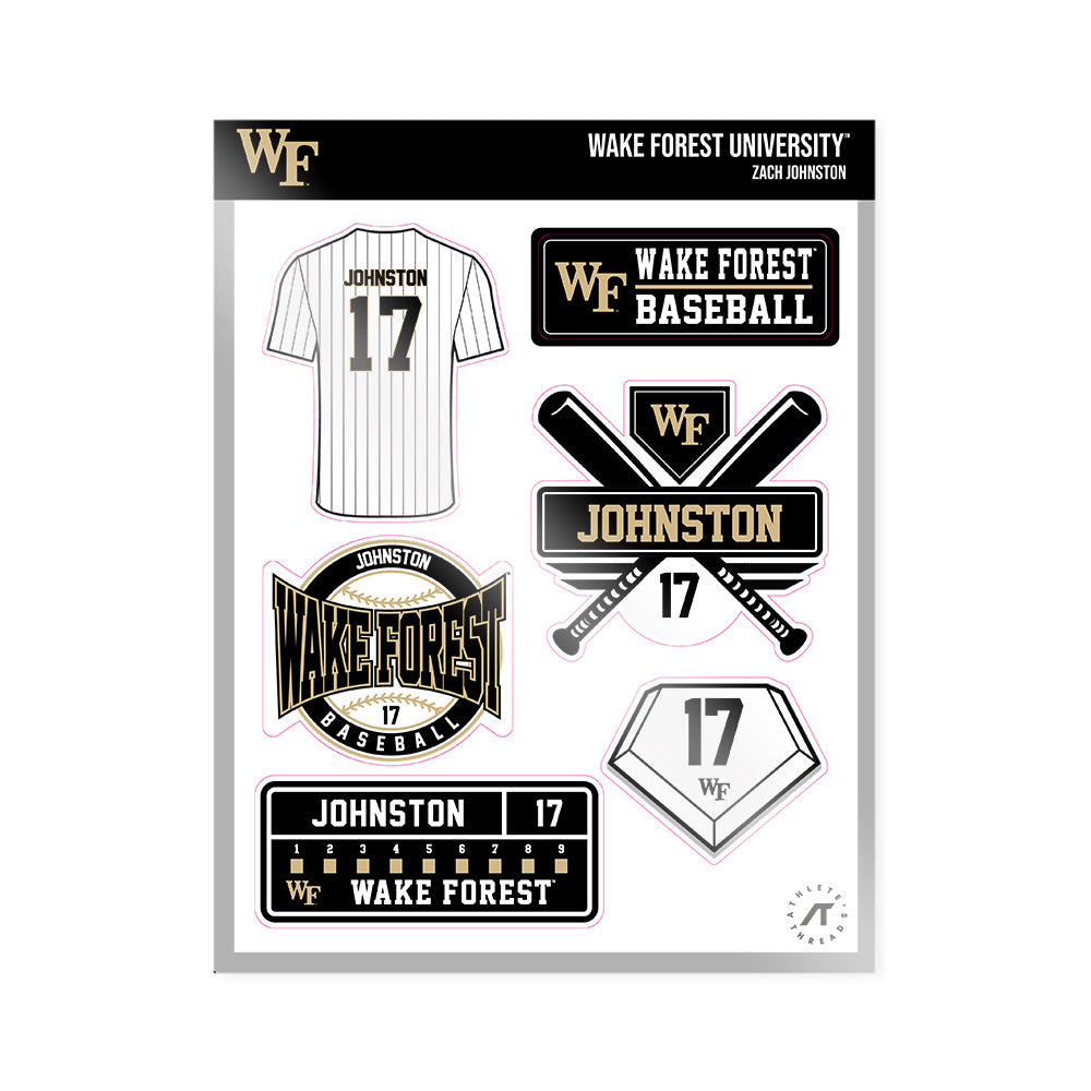 Wake Forest - NCAA Baseball : Zach Johnston - Sticker Sheet-0