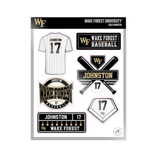 Wake Forest - NCAA Baseball : Zach Johnston - Sticker Sheet-0