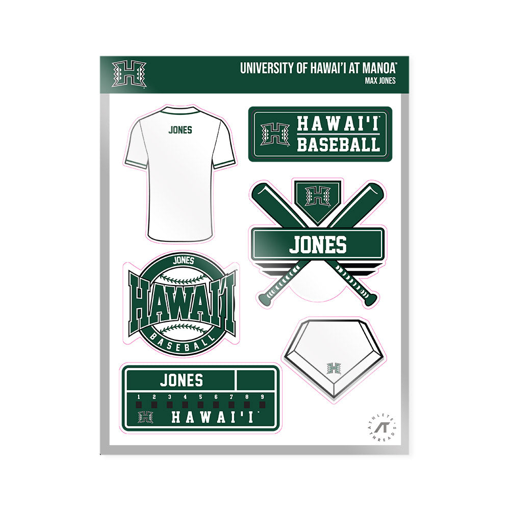 Hawaii - NCAA Baseball : Max Jones - Sticker Sheet-0