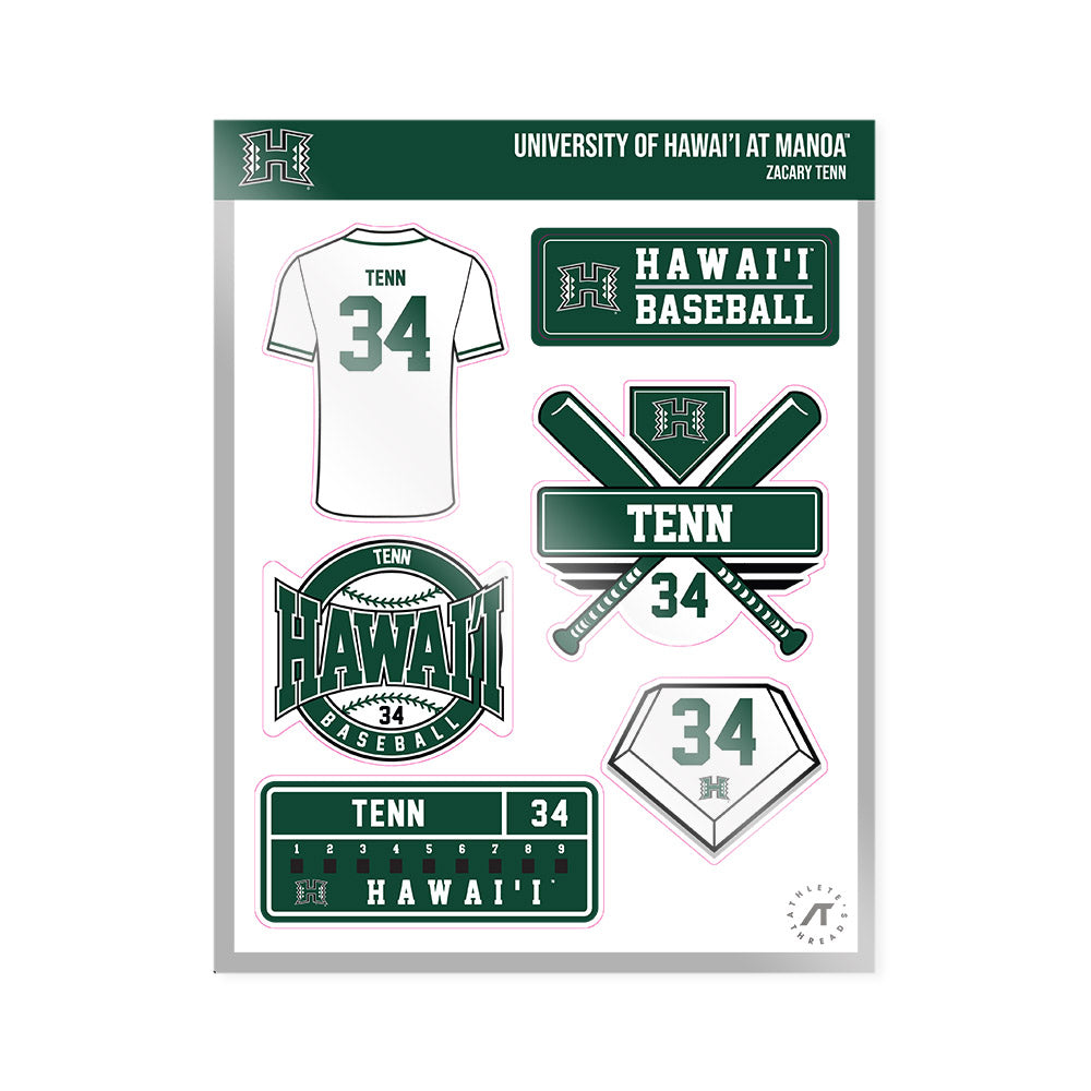 Hawaii - NCAA Baseball : Zacary Tenn - Sticker Sheet-0