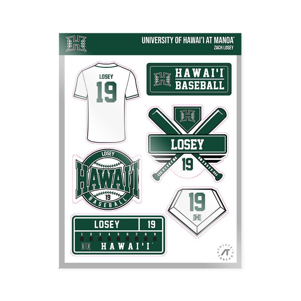 Hawaii - NCAA Baseball : Zach Losey - Sticker Sheet-0