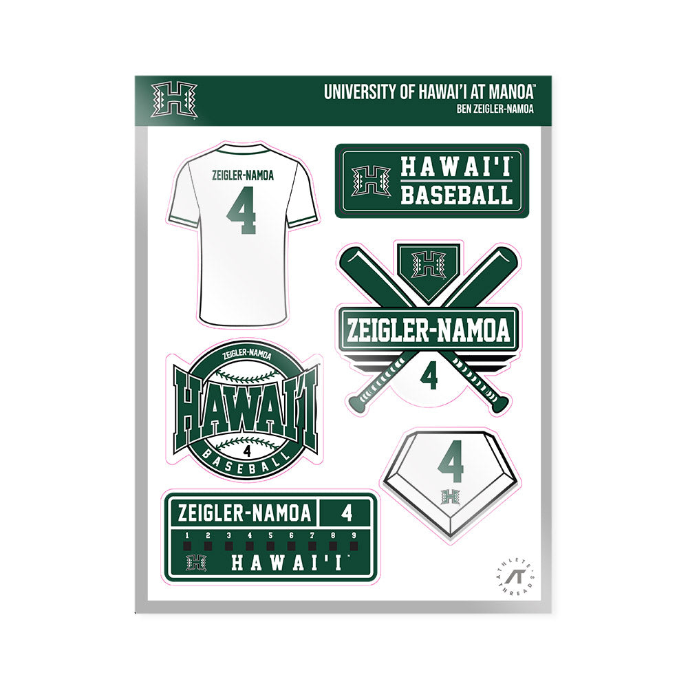 Hawaii - NCAA Baseball : Ben Zeigler-Namoa - Sticker Sheet-0