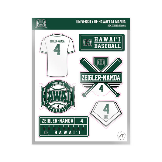 Hawaii - NCAA Baseball : Ben Zeigler-Namoa - Sticker Sheet-0