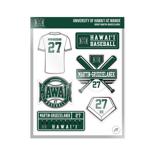 Hawaii - NCAA Baseball : Brody Martin-Grudzielanek - Sticker Sheet-0