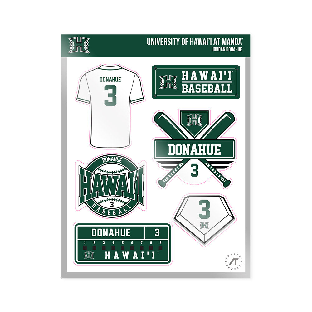 Hawaii - NCAA Baseball : Jordan Donahue - Sticker Sheet-0