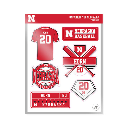 Nebraska - NCAA Baseball : Tyner Horn - Sticker Sheet-0