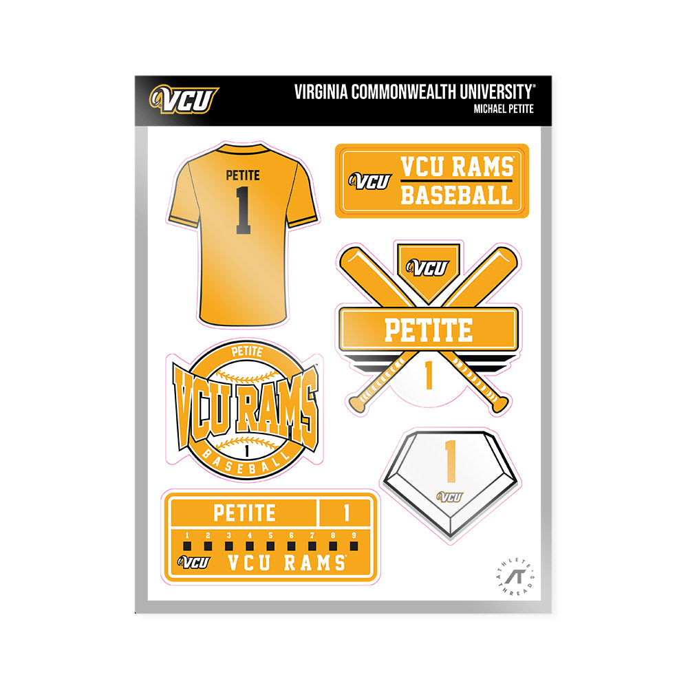VCU - NCAA Baseball : Michael Petite - Sticker Sheet-0