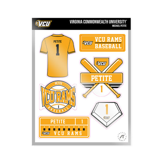 VCU - NCAA Baseball : Michael Petite - Sticker Sheet-0