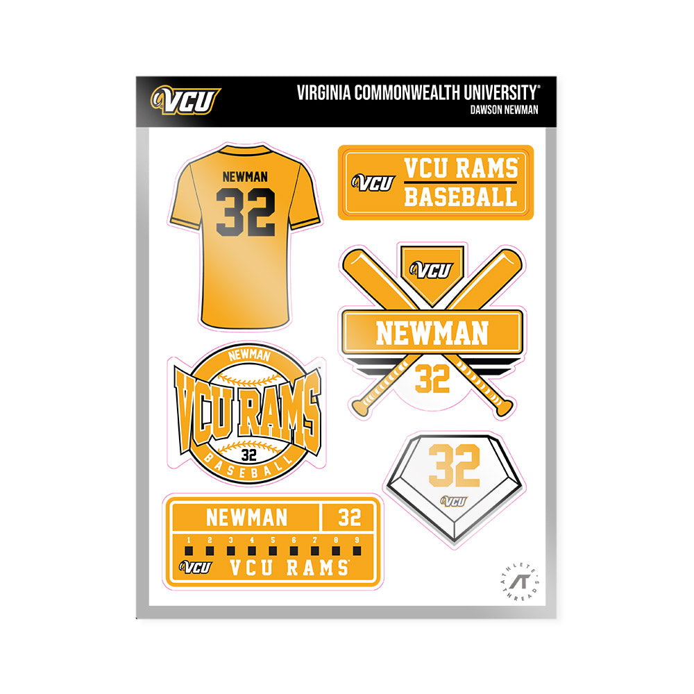 VCU - NCAA Baseball : Dawson Newman - Sticker Sheet-0