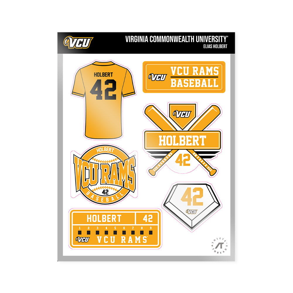 VCU - NCAA Baseball : Elias Holbert - Sticker Sheet-0