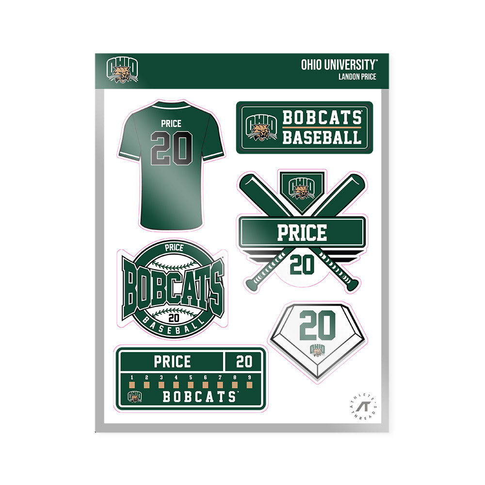 Ohio - NCAA Baseball : Landon Price - Sticker Sheet-0