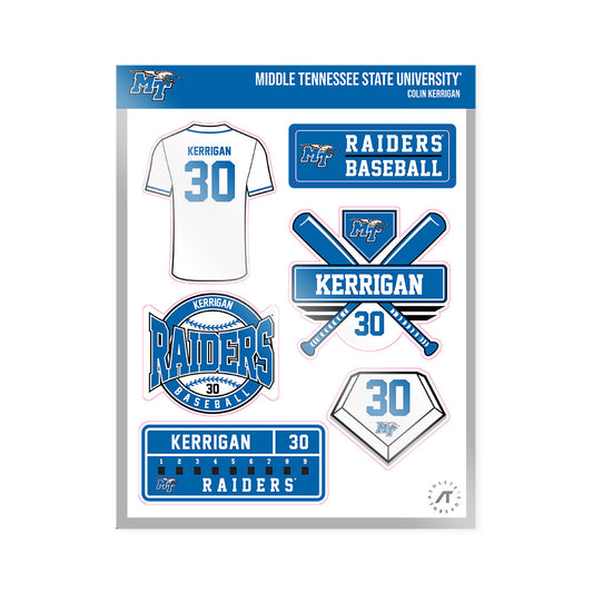 MTSU - NCAA Baseball : Colin Kerrigan - Sticker Sheet-0