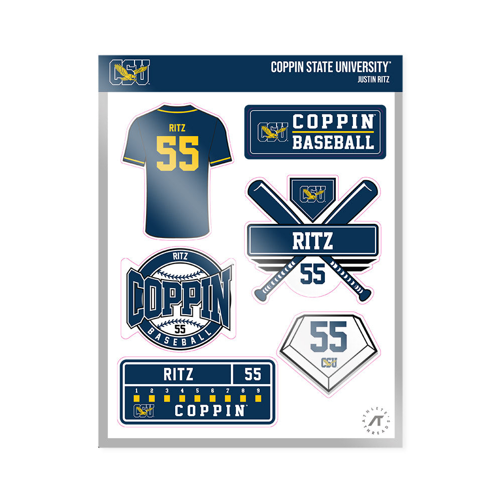 Coppin State - NCAA Baseball : Justin Ritz - Sticker Sheet-0