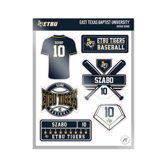 ETBU - NCAA Baseball : Joshua Szabo - Sticker Sheet-0