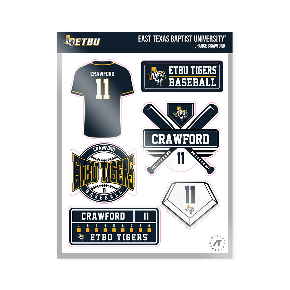 ETBU - NCAA Baseball : Chance Crawford - Sticker Sheet-0