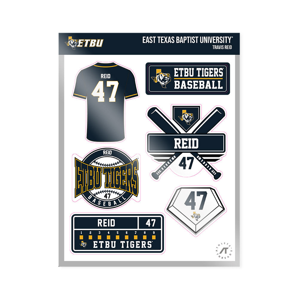 ETBU - NCAA Baseball : Travis Reid - Sticker Sheet-0
