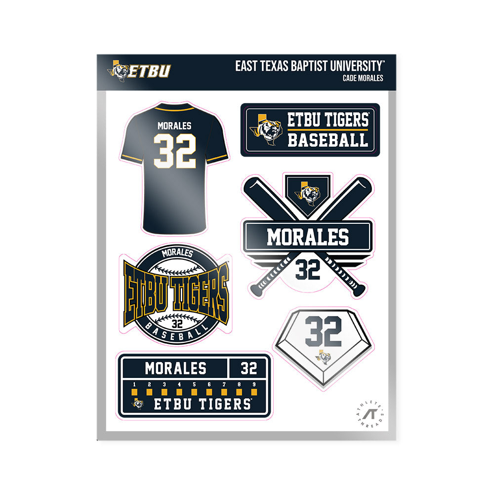 ETBU - NCAA Baseball : Cade Morales - Sticker Sheet-0
