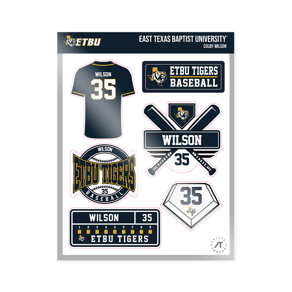 ETBU - NCAA Baseball : Colby Wilson - Sticker Sheet-0