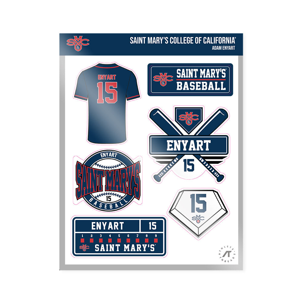 SMC - NCAA Baseball : Adam Enyart - Sticker Sheet-0
