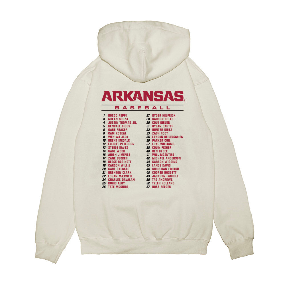 Arkansas - NCAA Baseball : - Roster Premium Hooded Sweatshirt-1