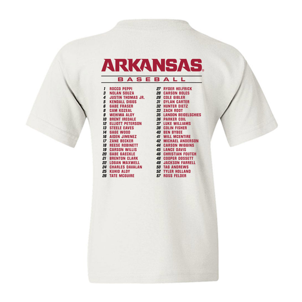 Arkansas - NCAA Baseball : - Roster Youth T-Shirt-1