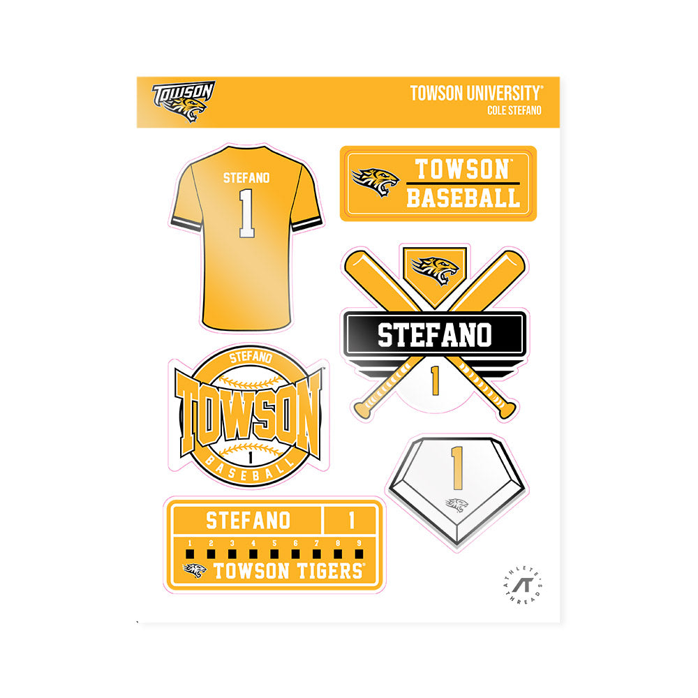 Towson - NCAA Baseball : Cole Stefano - Sticker Sheet-0