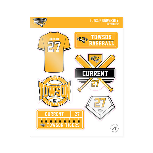 Towson - NCAA Baseball : Joey Current - Sticker Sheet-0
