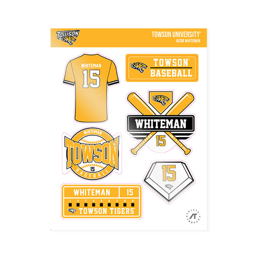 Towson - NCAA Baseball : Jacob Whiteman - Sticker Sheet-0