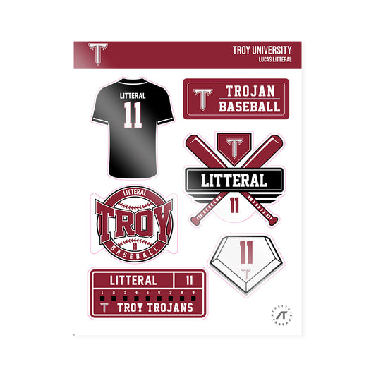Troy - NCAA Baseball : Lucas Litteral - Sticker Sheet-0