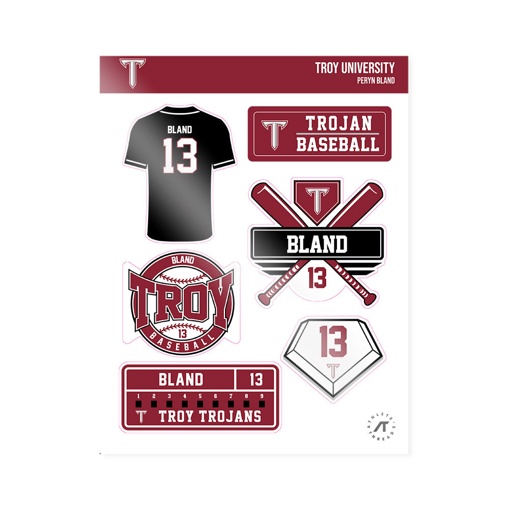Troy - NCAA Baseball : Peryn Bland - Sticker Sheet-0