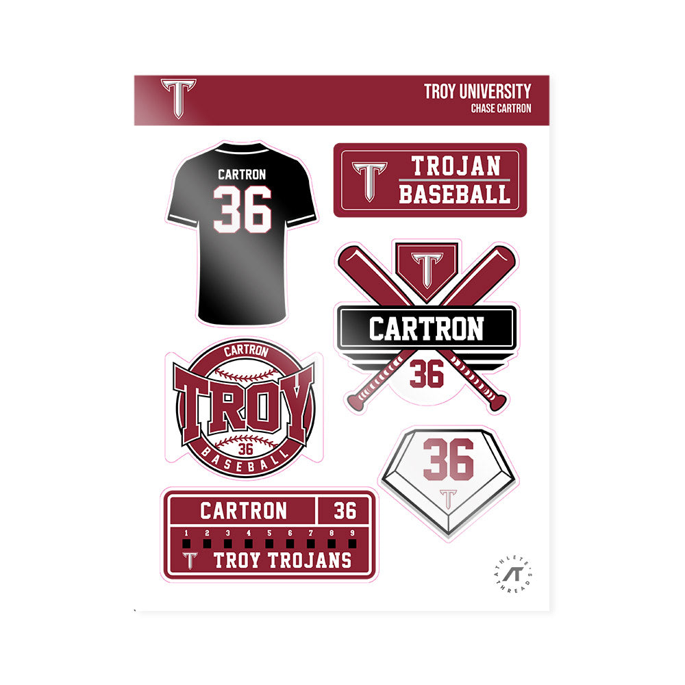 Troy - NCAA Baseball : Chase Cartron - Sticker Sheet-0